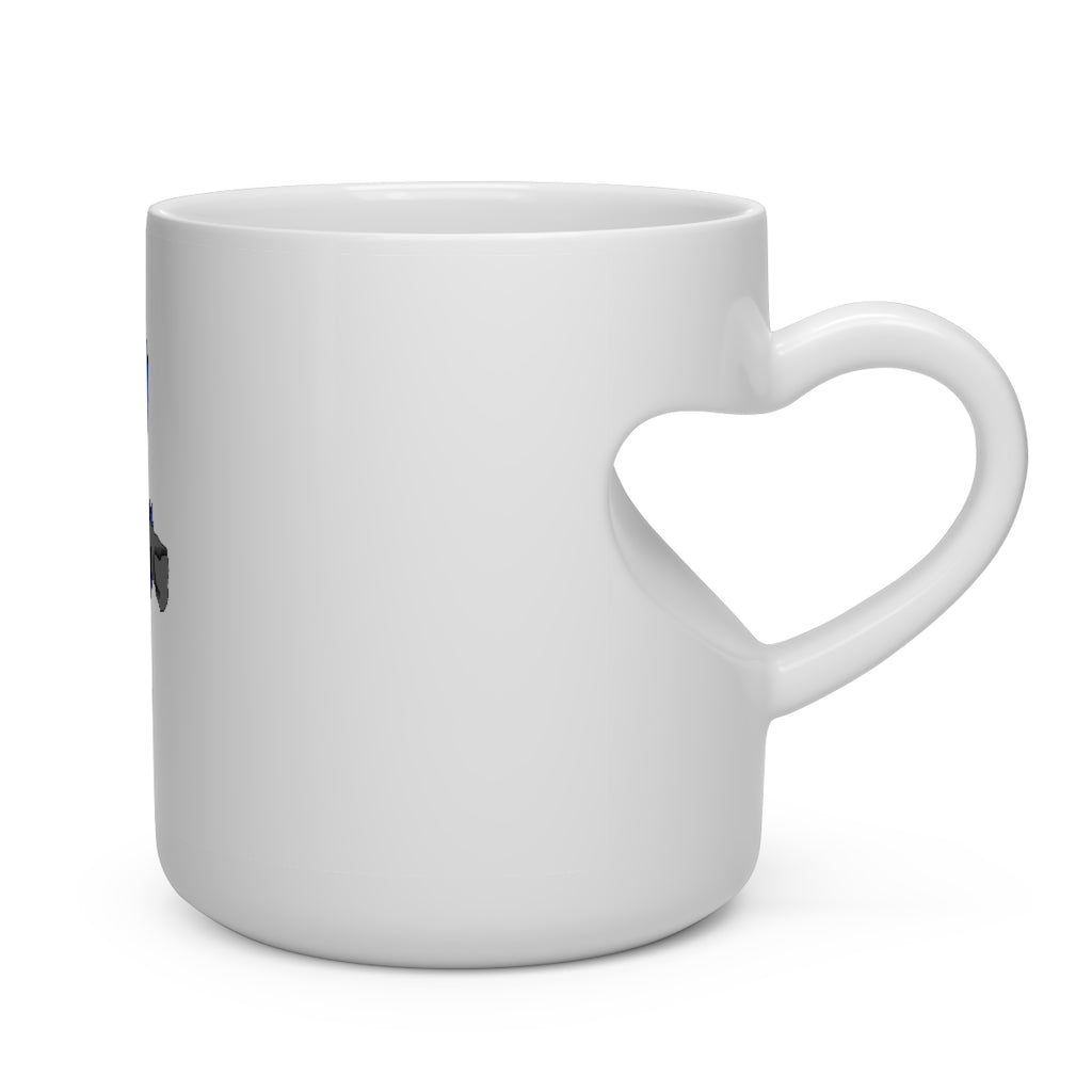 Glissgliss Heart Shape Mug, white ceramic with a heart-shaped handle, perfect for hot beverages.