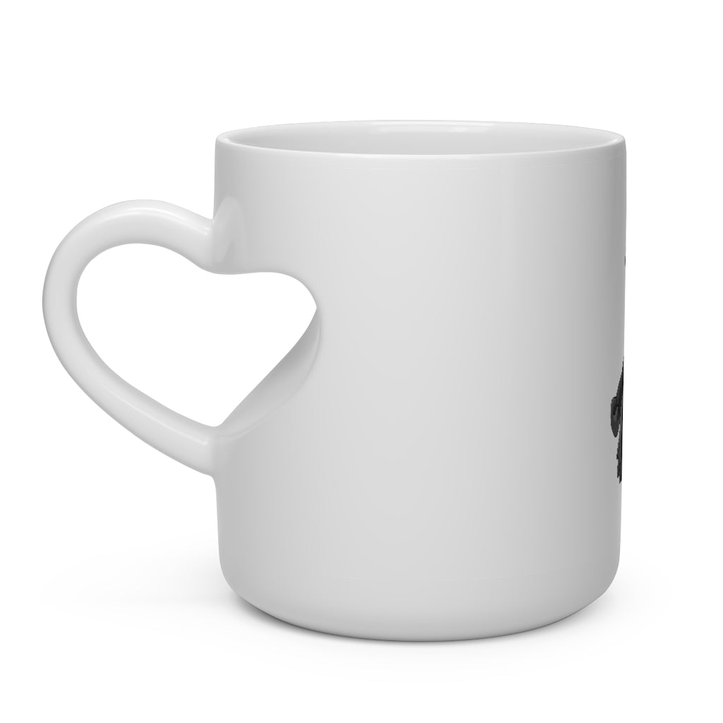 Glissgliss Heart Shape Mug, white ceramic with a heart-shaped handle, perfect for hot beverages.