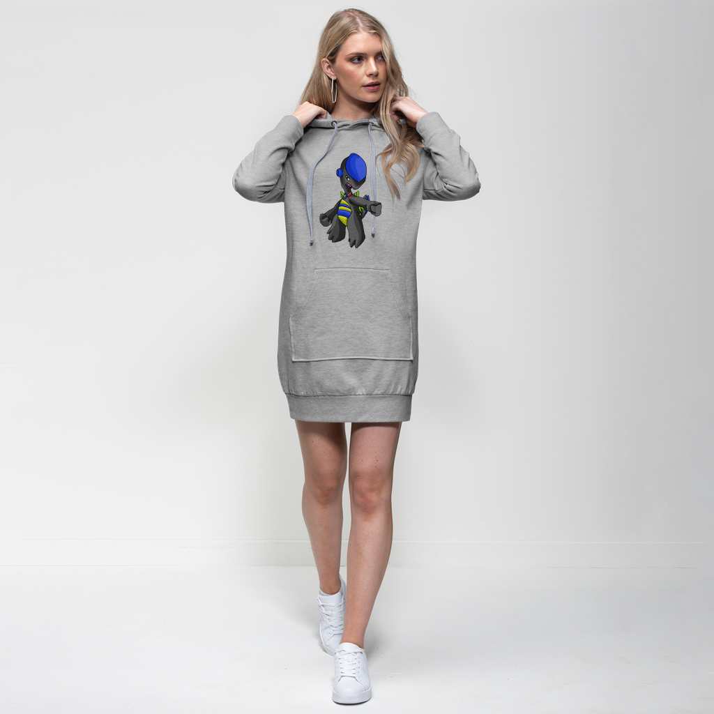 Glissgliss Premium Adult Hoodie Dress featuring a relaxed fit, hood, and kangaroo pocket in a stylish design.