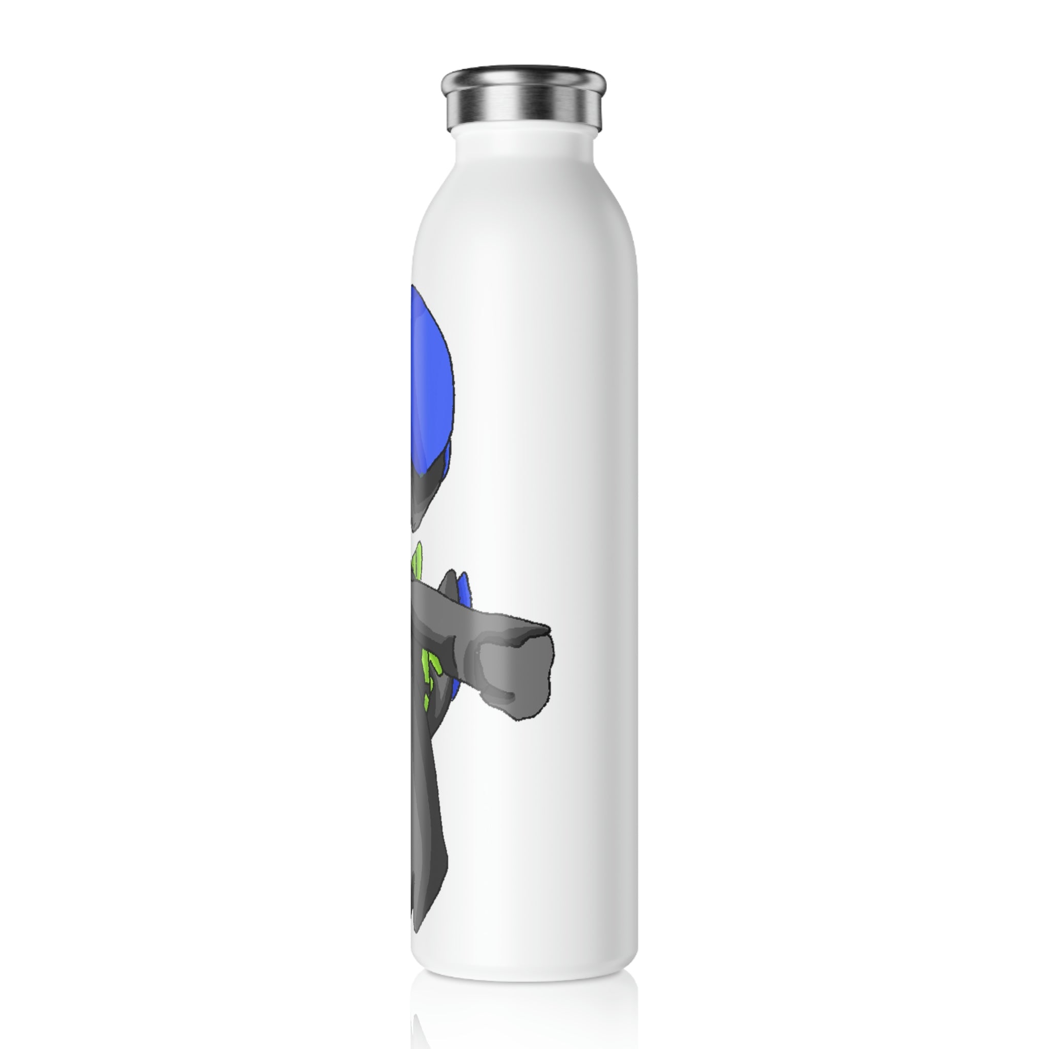 Glissgliss Slim Water Bottle with matte finish and stylish lid, showcasing personalized designs and double-wall stainless steel construction.