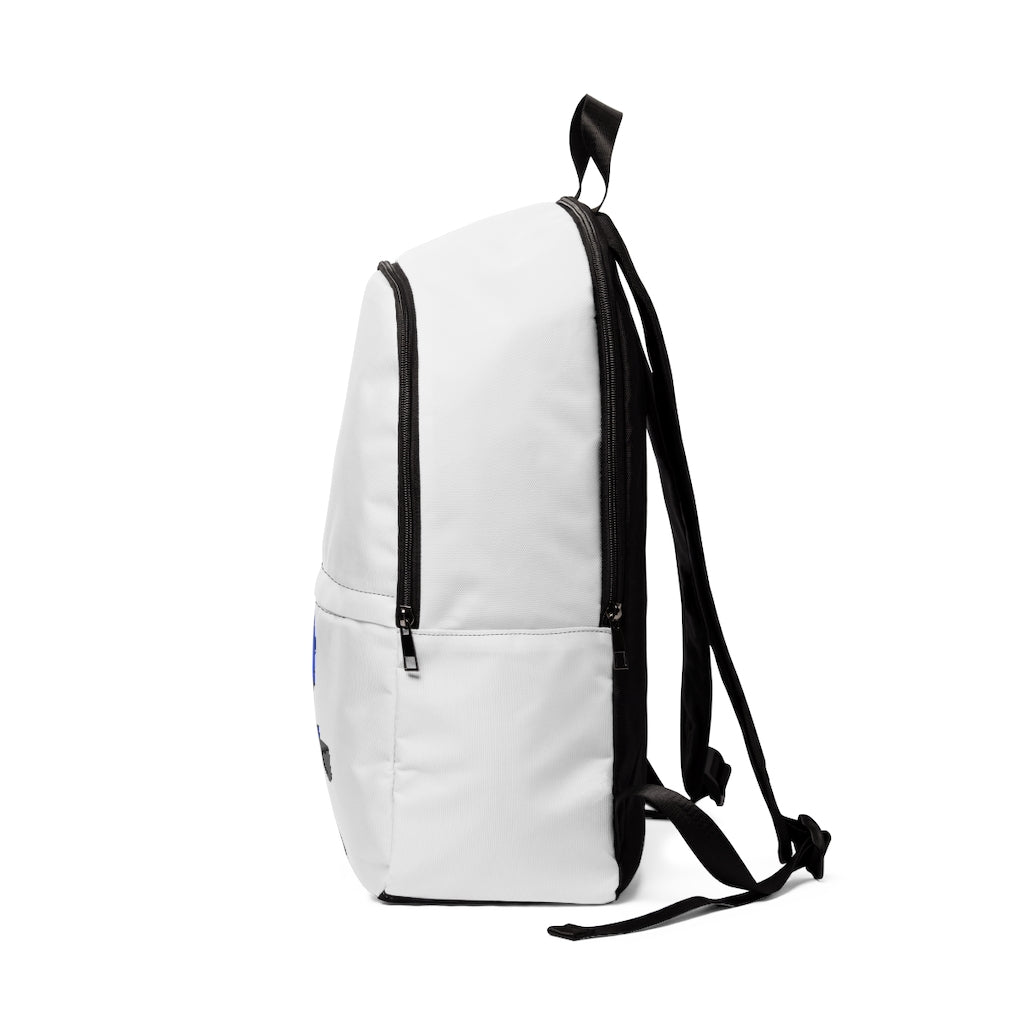 Glissgliss Unisex Fabric Backpack in a stylish design, featuring adjustable straps and a padded back panel, perfect for school and travel.