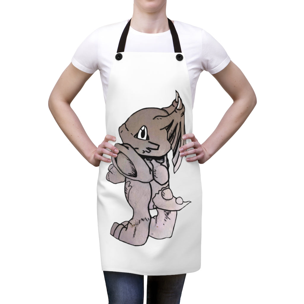 Stylish Glucose Apron made of lightweight polyester with black detachable twill straps and customizable print.