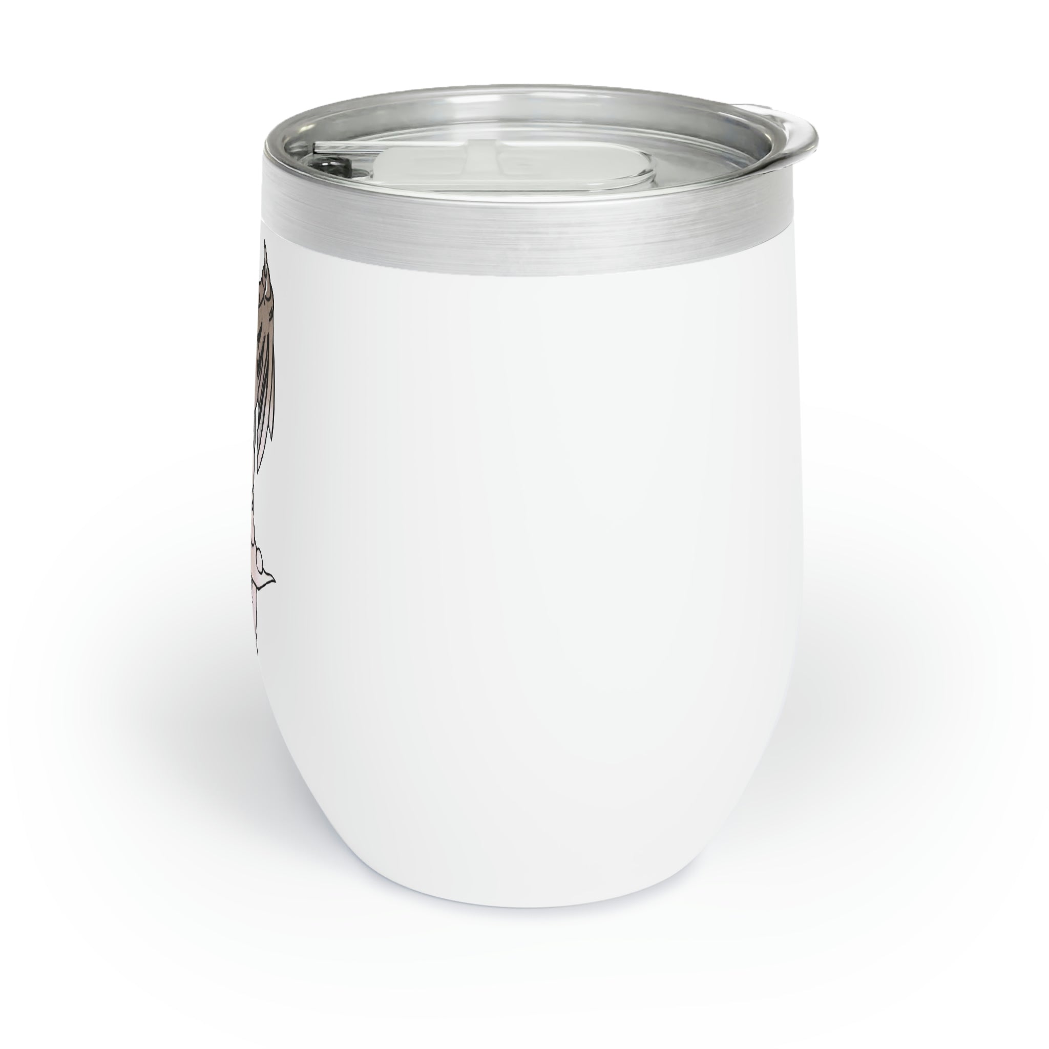 A sleek stainless steel Glucose Chill Wine Tumbler with a customizable design, perfect for enjoying wine at the ideal temperature.