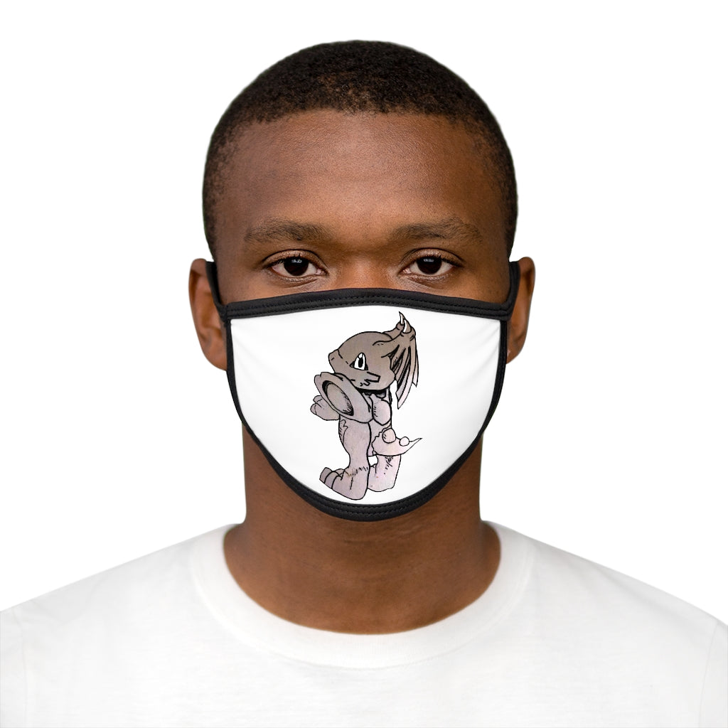 Glucose Mixed-Fabric Face Mask featuring a black outer edge and earloops, made of polyester and cotton for comfort and style.