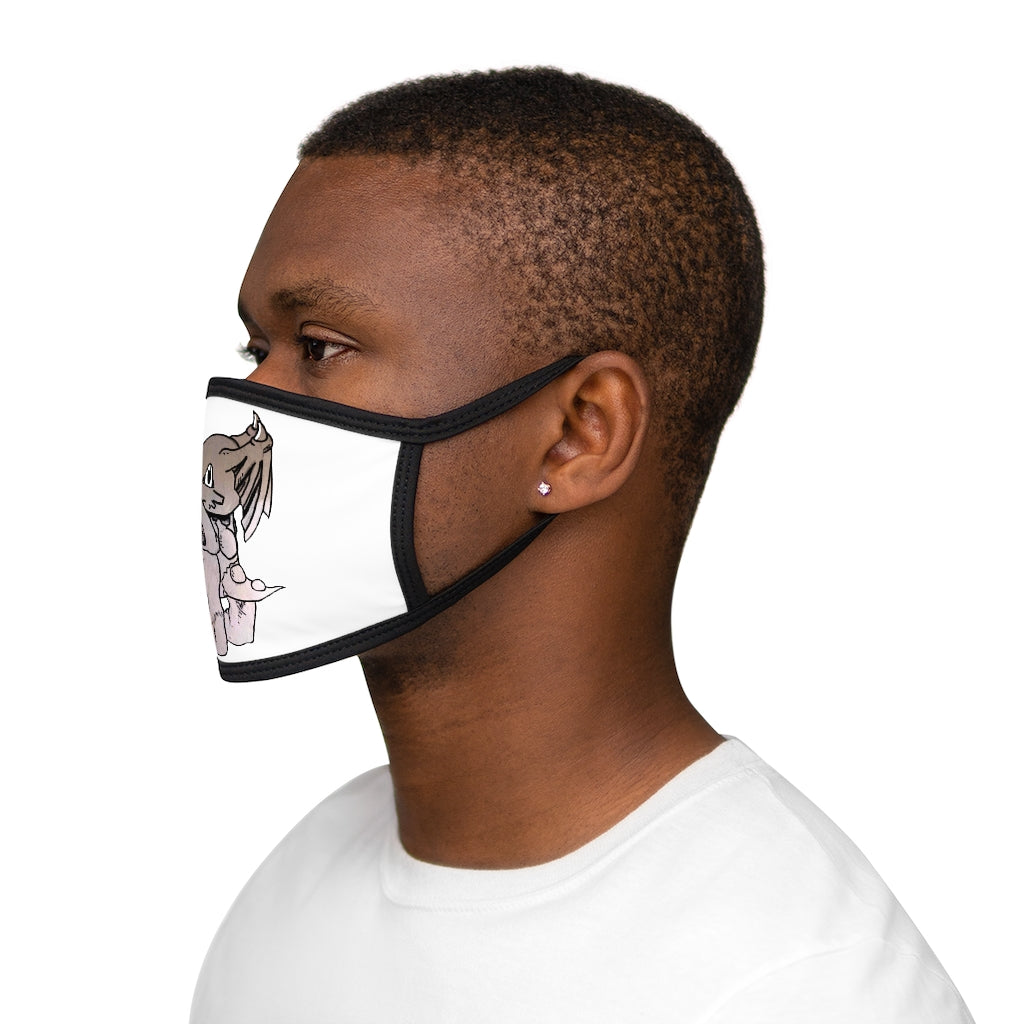 Glucose Mixed-Fabric Face Mask featuring a black outer edge and earloops, made of polyester and cotton for comfort and style.