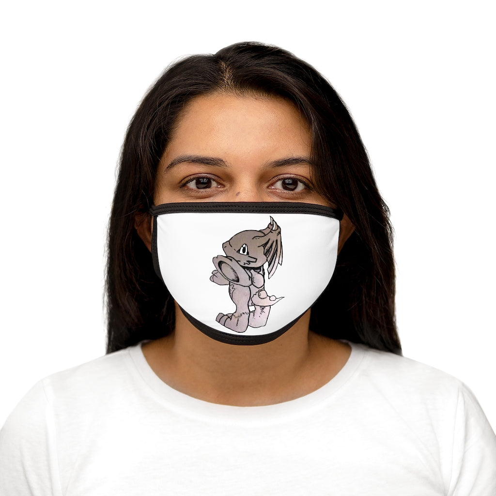 Glucose Mixed-Fabric Face Mask featuring a black outer edge and earloops, made of polyester and cotton for comfort and style.