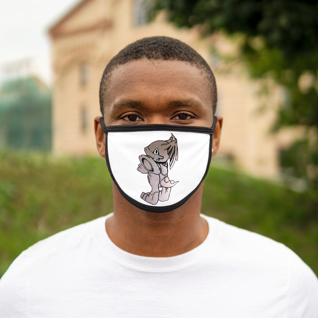 Glucose Mixed-Fabric Face Mask featuring a black outer edge and earloops, made of polyester and cotton for comfort and style.