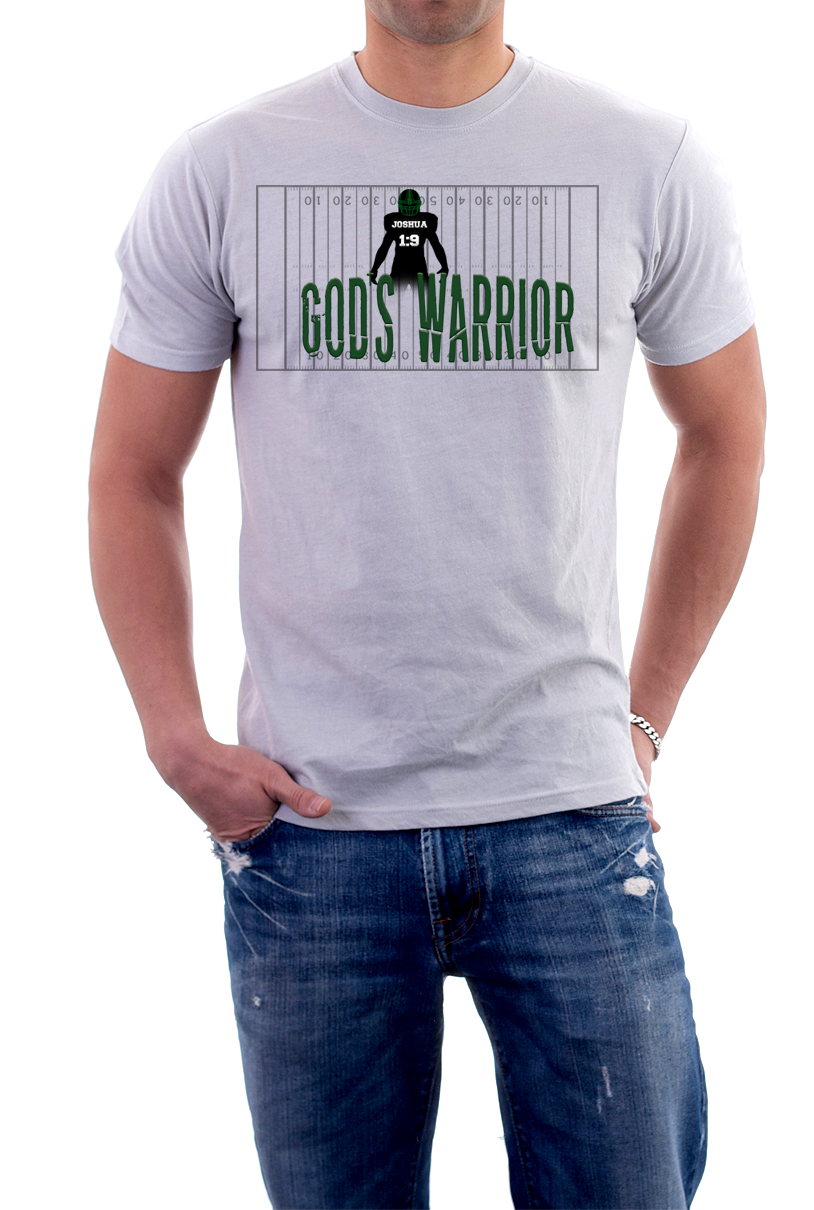 God's Warrior football shirt featuring inspirational design and moisture-wicking fabric, perfect for athletes and fans.