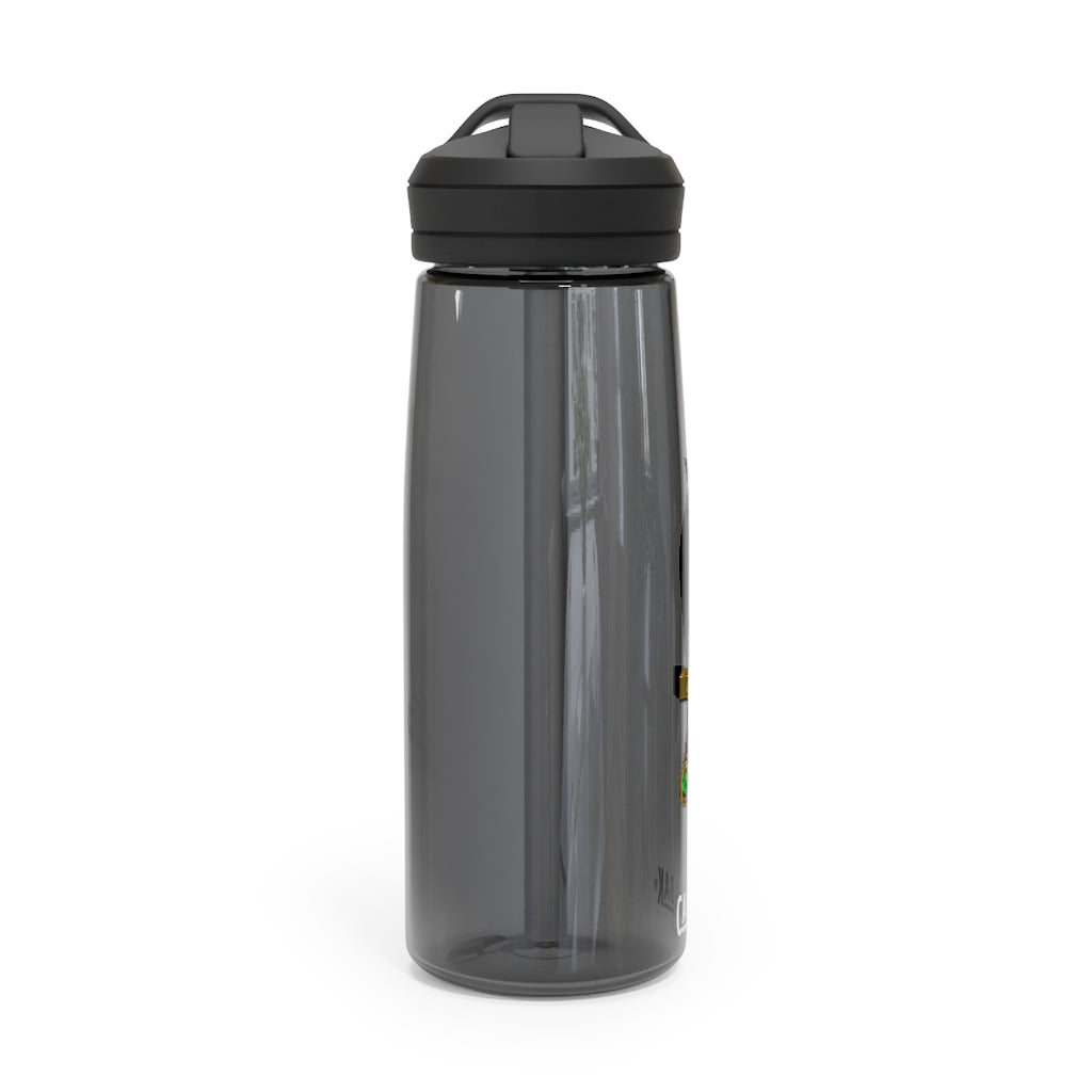 Gold Sword CamelBak Eddy® Water Bottle in 20oz and 25oz sizes, featuring a durable design and spill-proof valve.