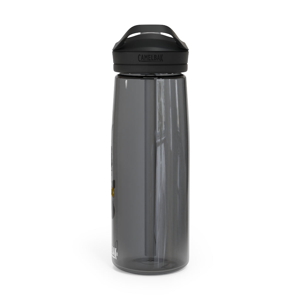 Gold Sword CamelBak Eddy® Water Bottle in 20oz and 25oz sizes, featuring a durable design and spill-proof valve.