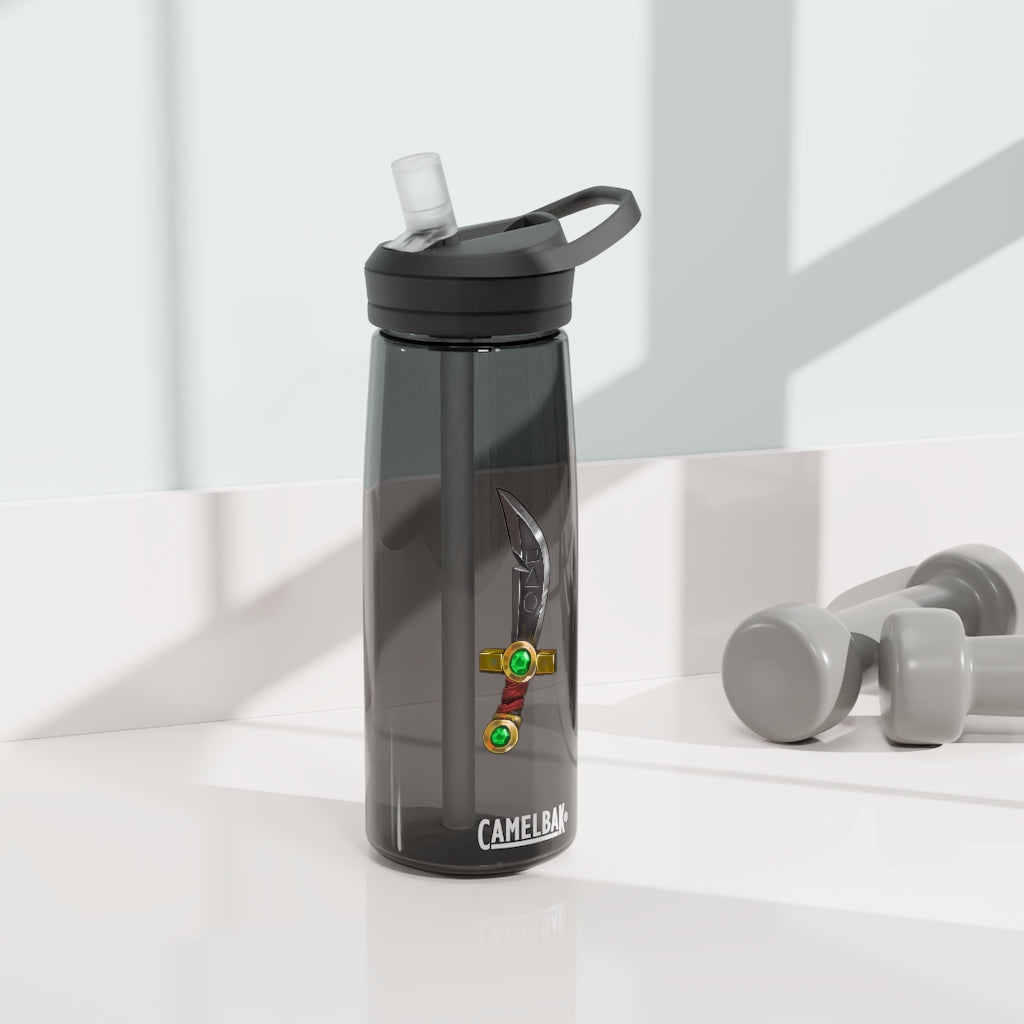 Gold Sword CamelBak Eddy® Water Bottle in 20oz and 25oz sizes, featuring a durable design and spill-proof valve.