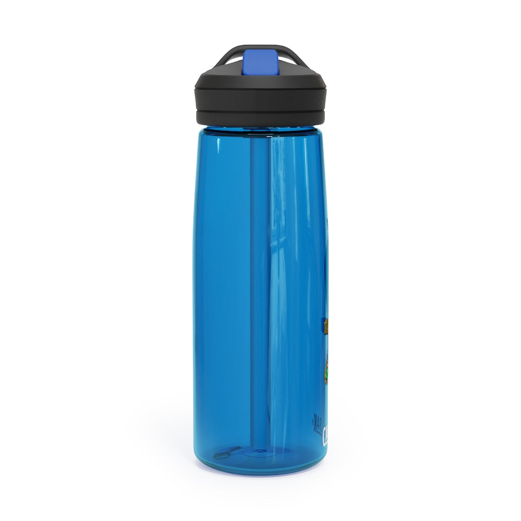 Gold Sword CamelBak Eddy® Water Bottle in 20oz and 25oz sizes, featuring a durable design and spill-proof valve.