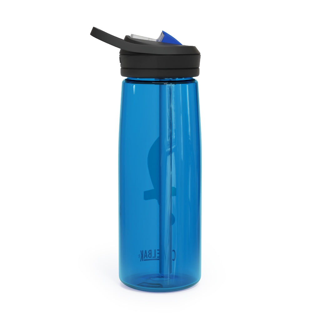 Gold Sword CamelBak Eddy® Water Bottle in 20oz and 25oz sizes, featuring a durable design and spill-proof valve.