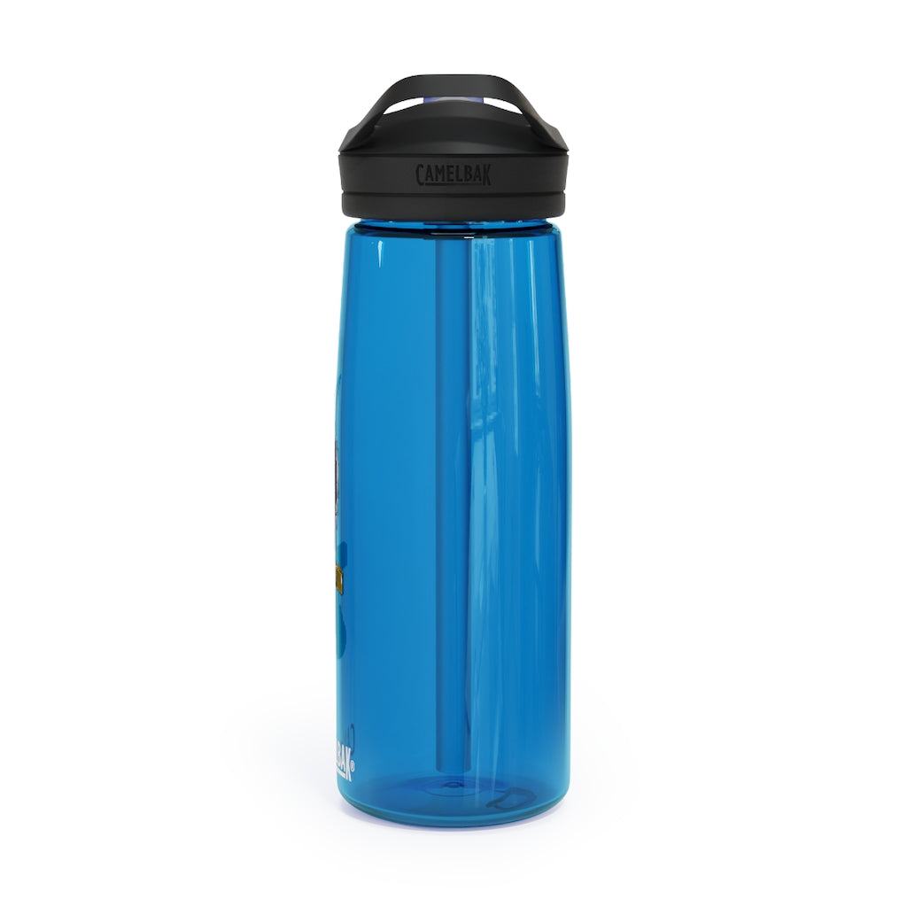 Gold Sword CamelBak Eddy® Water Bottle in 20oz and 25oz sizes, featuring a durable design and spill-proof valve.