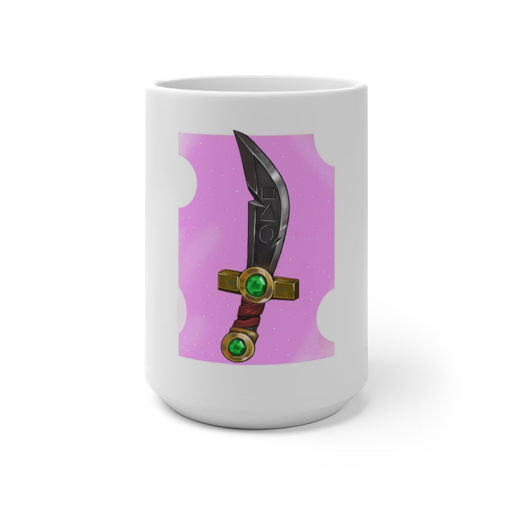 Gold Sword Color Changing Mug showcasing its unique design and color-changing feature.