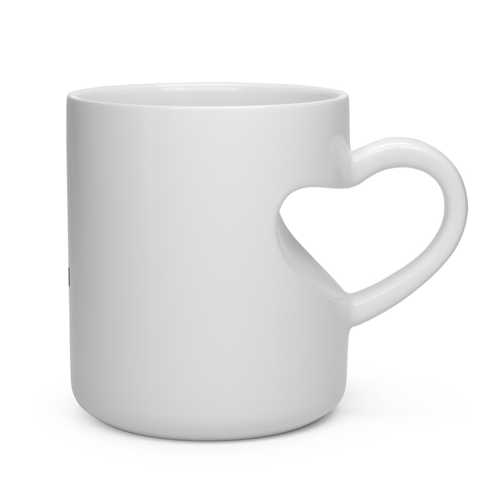 Gold Sword Heart Shape Mug with a unique heart-shaped handle, perfect for hot beverages.