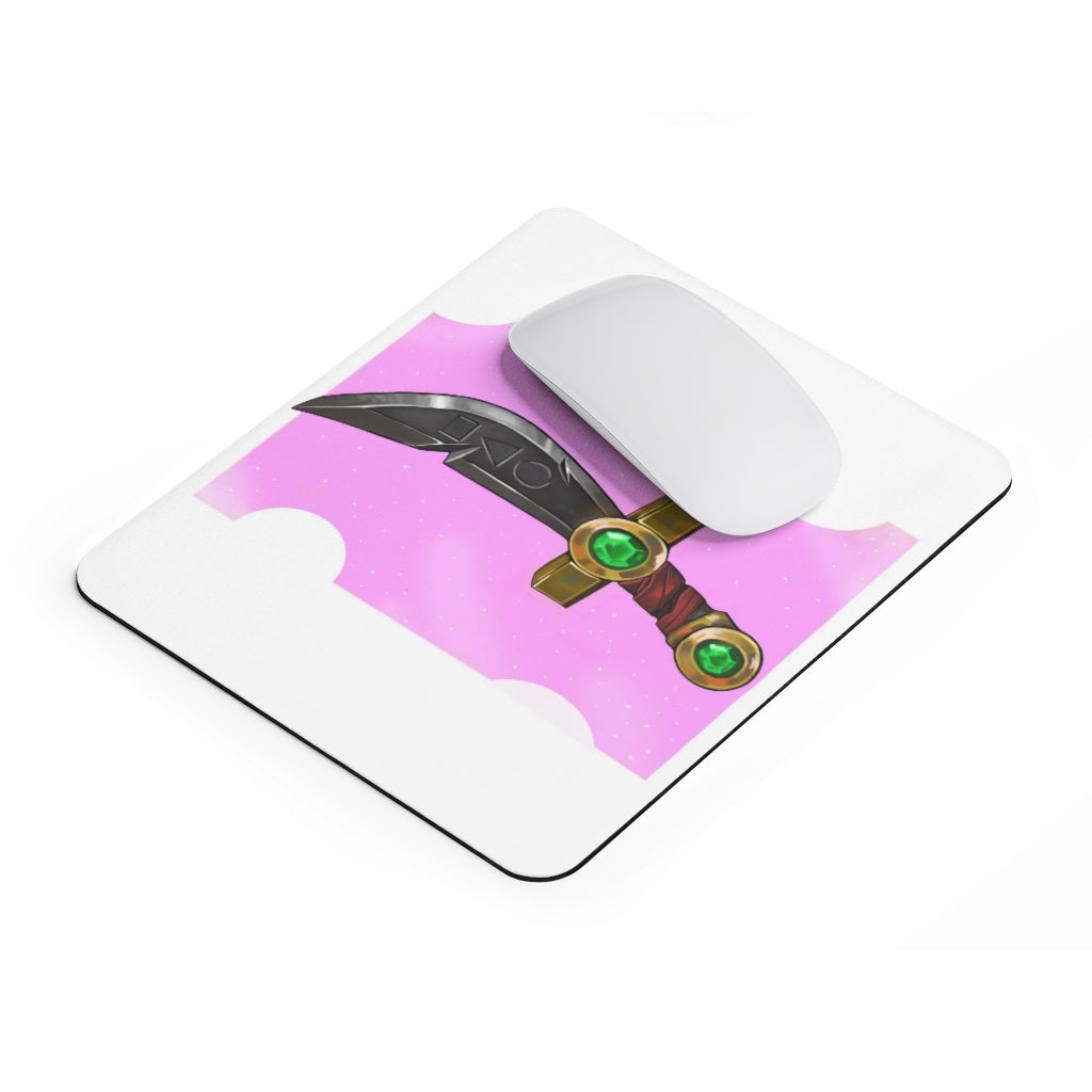 Gold Sword Mouse Pad featuring a vibrant design on a smooth neoprene surface, ideal for gaming and office use.