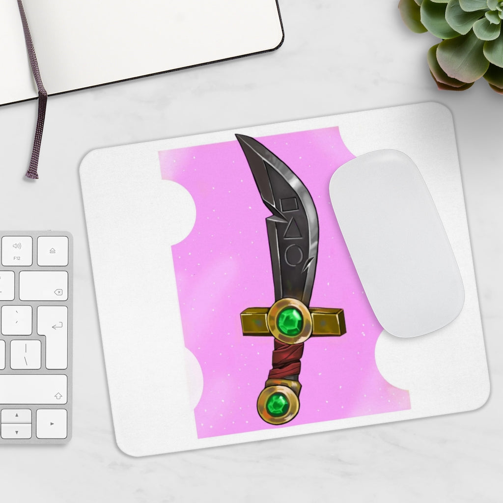 Gold Sword Mouse Pad featuring a vibrant design on a smooth neoprene surface, ideal for gaming and office use.