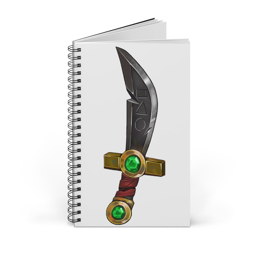 Gold Sword Spiral Journal featuring a stylish front cover, spiral binding, and 80 single pages for versatile journaling.