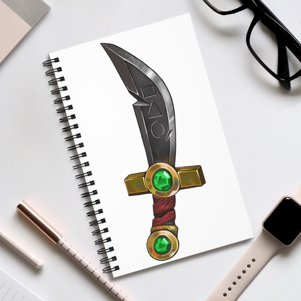 Gold Sword Spiral Journal featuring a stylish front cover, spiral binding, and 80 single pages for versatile journaling.