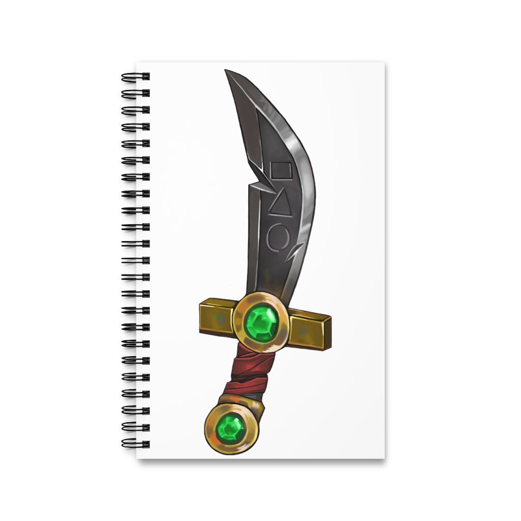 Gold Sword Spiral Journal featuring a stylish front cover, spiral binding, and 80 single pages for versatile journaling.