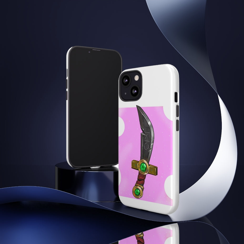 Gold Sword Tough Case featuring a vibrant photographic print, designed for impact resistance and dual-layer protection.