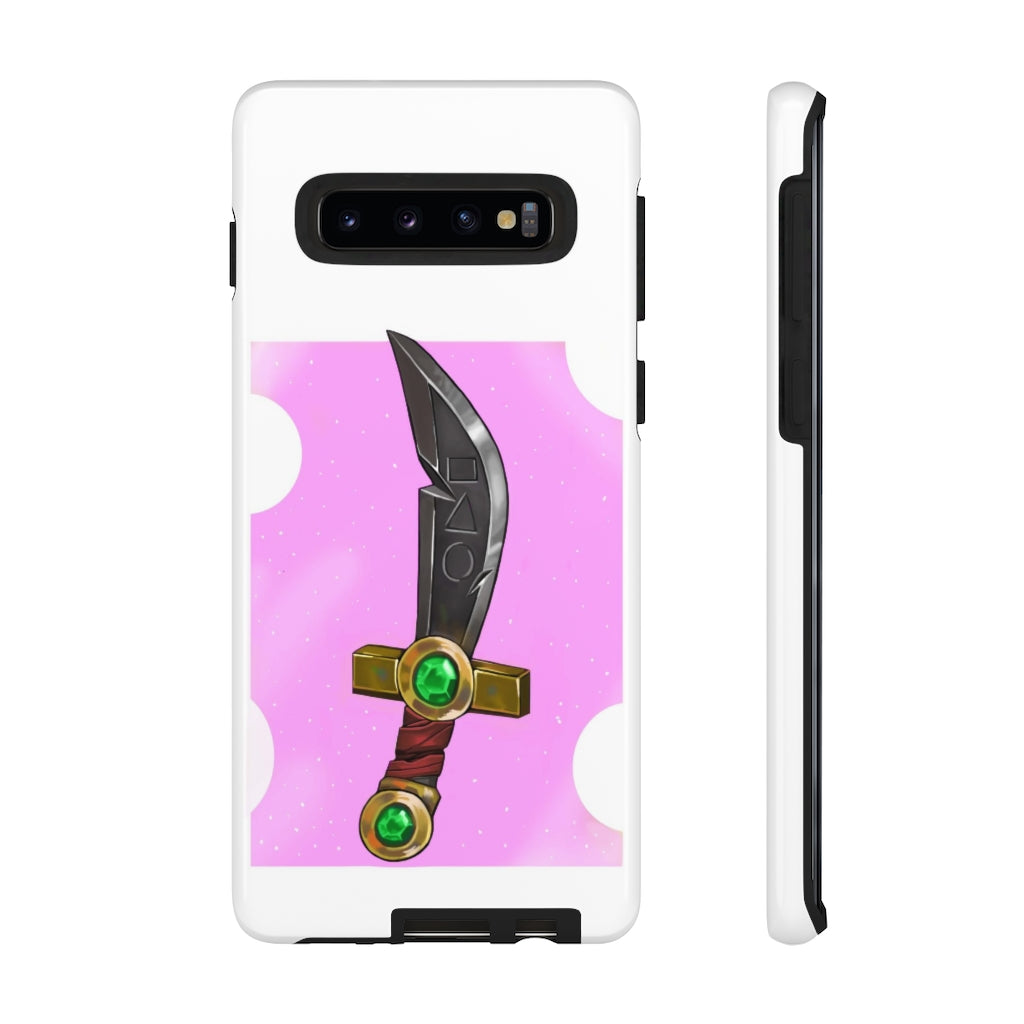 Gold Sword Tough Case featuring a vibrant photographic print, designed for impact resistance and dual-layer protection.