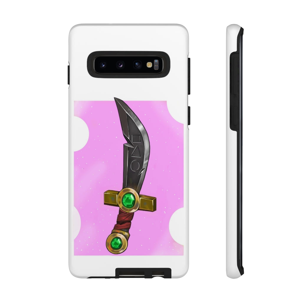 Gold Sword Tough Case featuring a vibrant photographic print, designed for impact resistance and dual-layer protection.