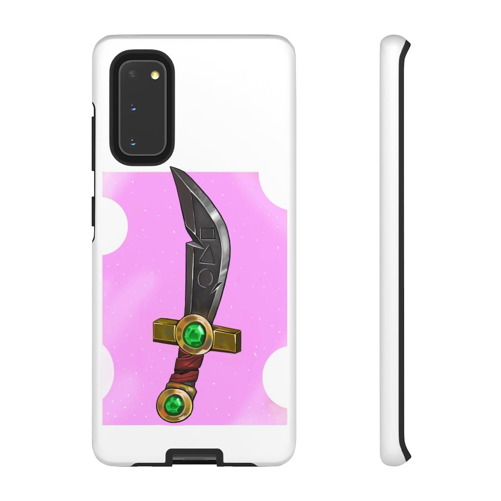 Gold Sword Tough Case featuring a vibrant photographic print, designed for impact resistance and dual-layer protection.