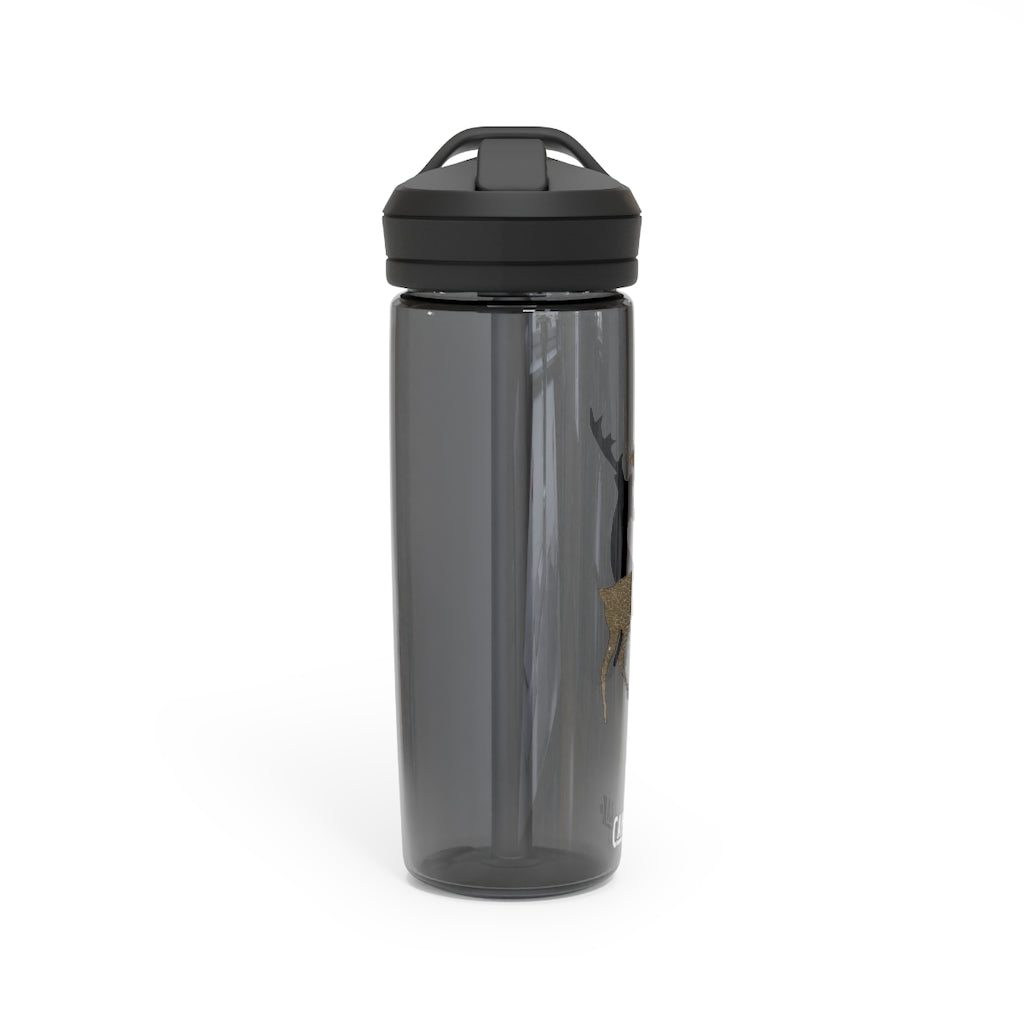 Golden Deer CamelBak Eddy® Water Bottle in 20oz and 25oz sizes, showcasing robust Tritan™ material and spill-proof design.