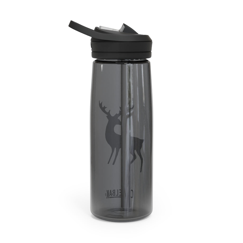 Golden Deer CamelBak Eddy® Water Bottle in 20oz and 25oz sizes, showcasing robust Tritan™ material and spill-proof design.