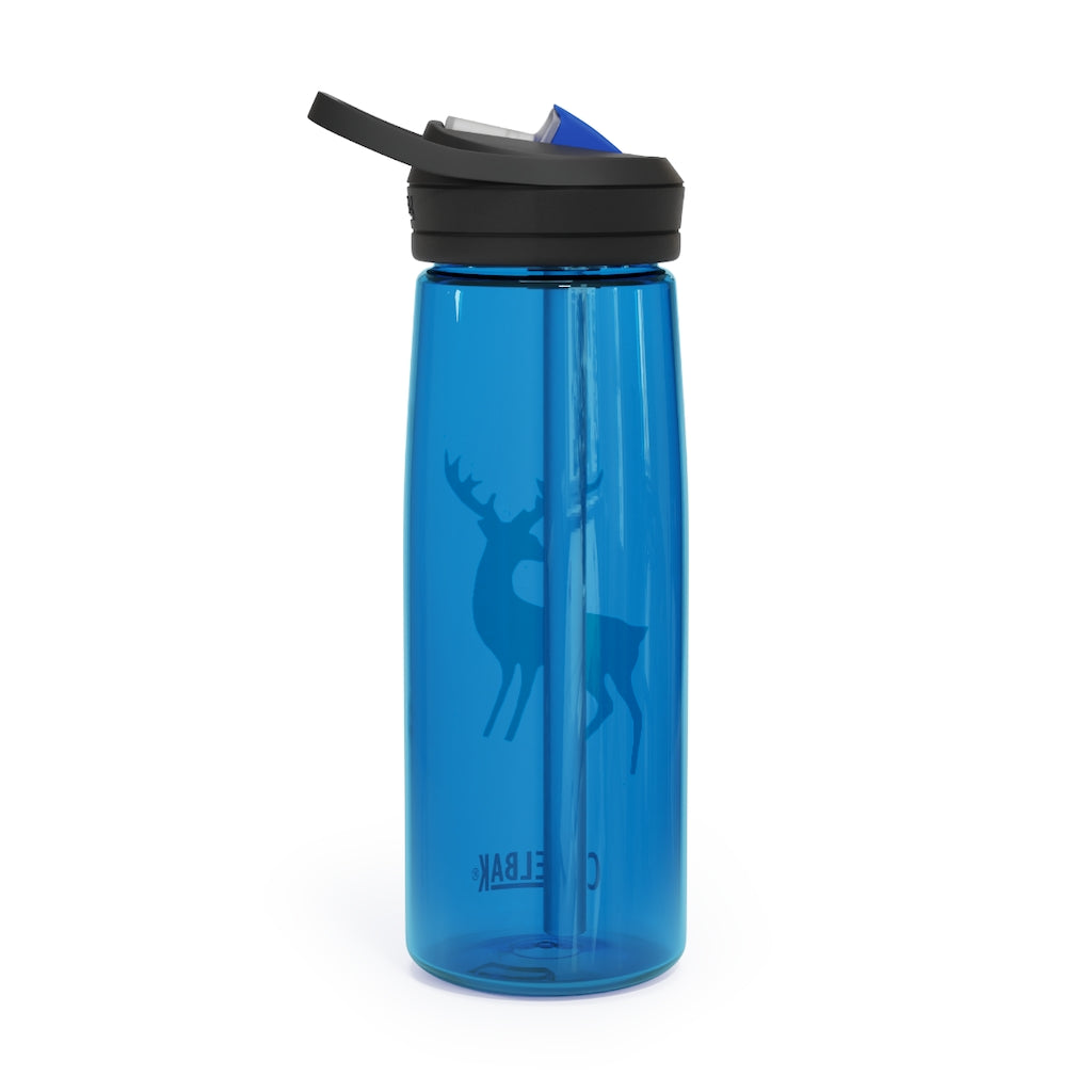 Golden Deer CamelBak Eddy® Water Bottle in 20oz and 25oz sizes, showcasing robust Tritan™ material and spill-proof design.