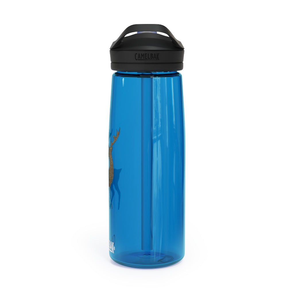 Golden Deer CamelBak Eddy® Water Bottle in 20oz and 25oz sizes, showcasing robust Tritan™ material and spill-proof design.