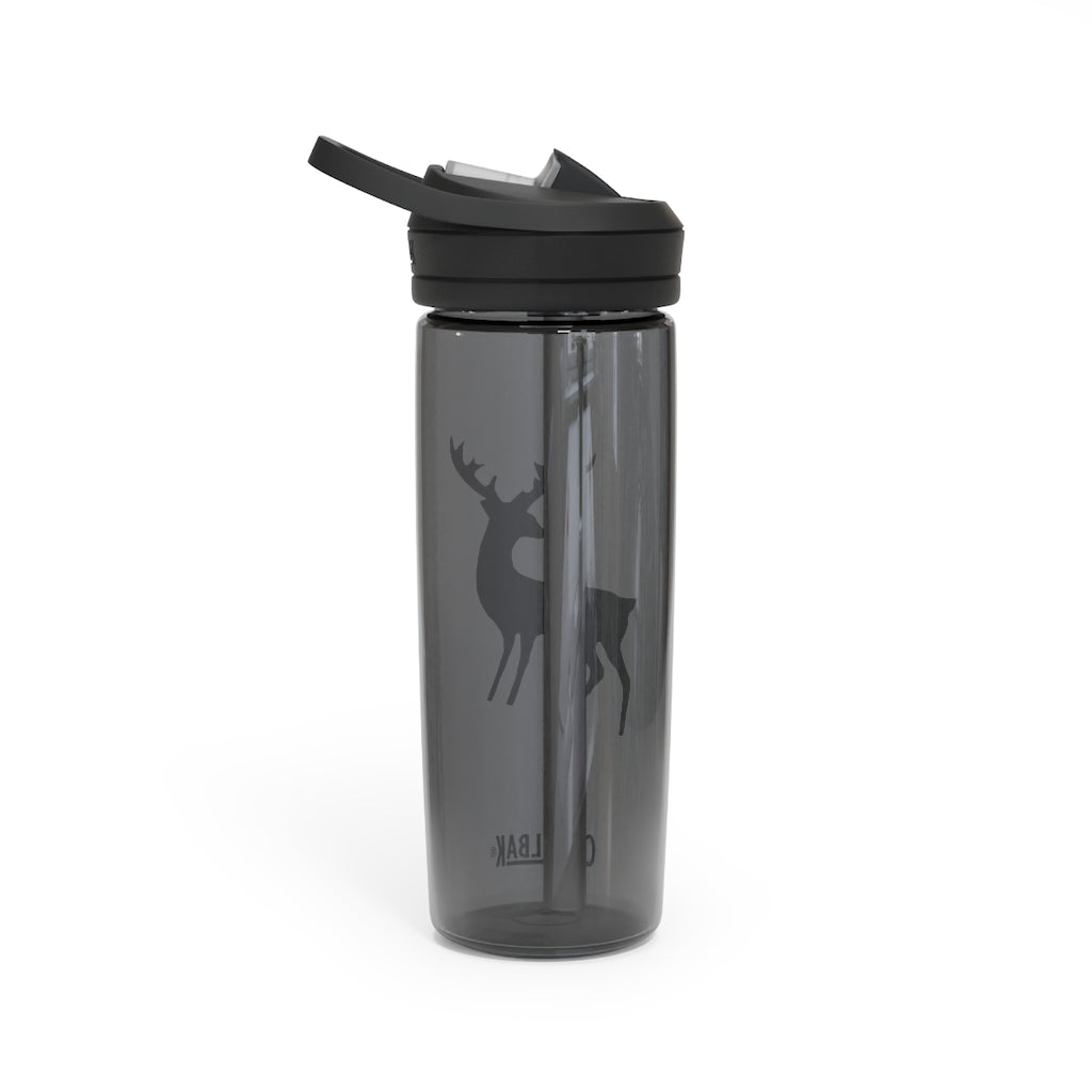 Golden Deer CamelBak Eddy® Water Bottle in 20oz and 25oz sizes, showcasing robust Tritan™ material and spill-proof design.