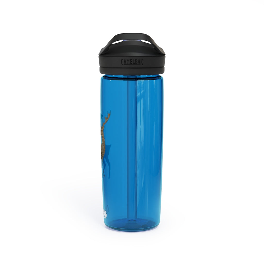 Golden Deer CamelBak Eddy® Water Bottle in 20oz and 25oz sizes, showcasing robust Tritan™ material and spill-proof design.