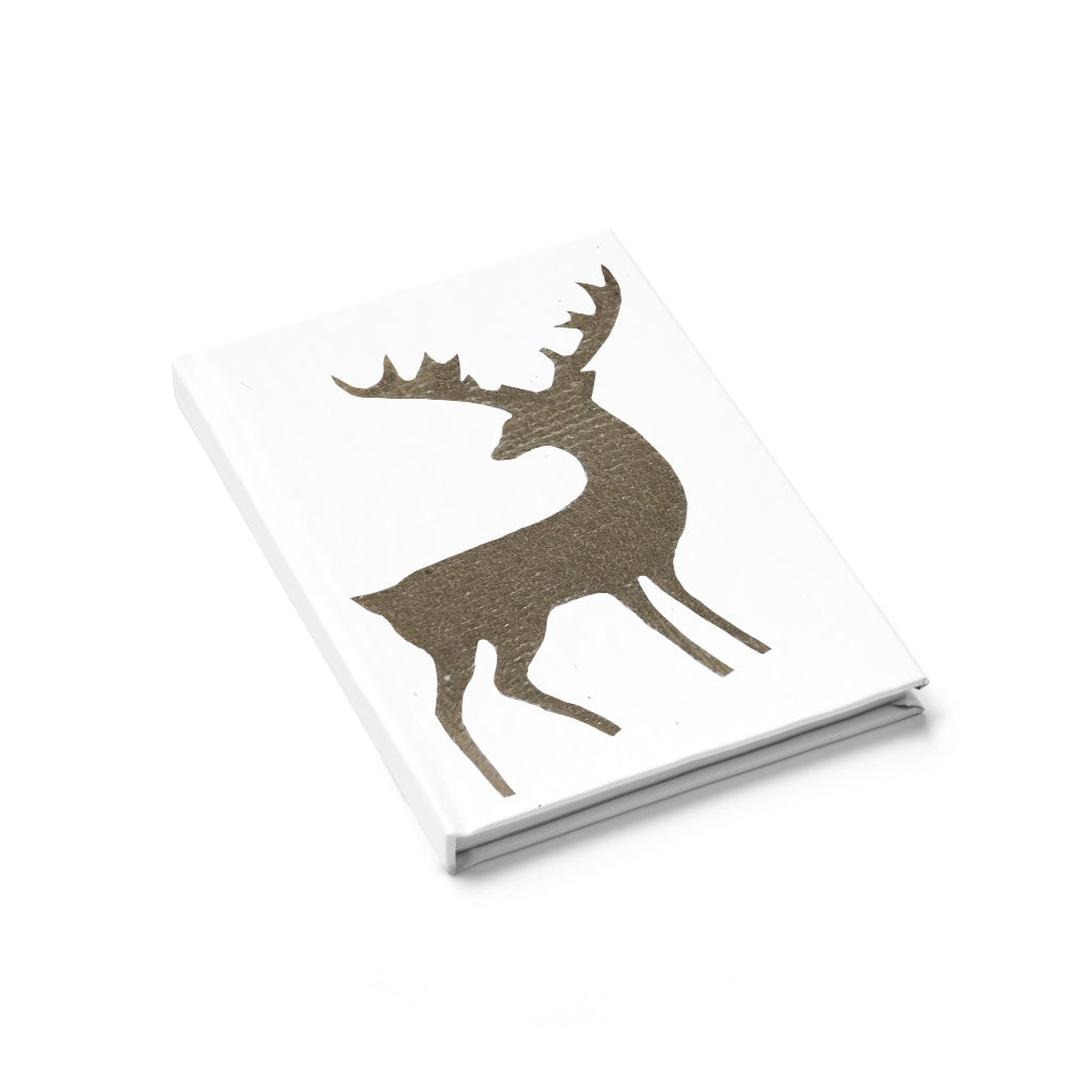 Golden Deer Journal with ruled line pages and durable hardcover, featuring a full wraparound print design.