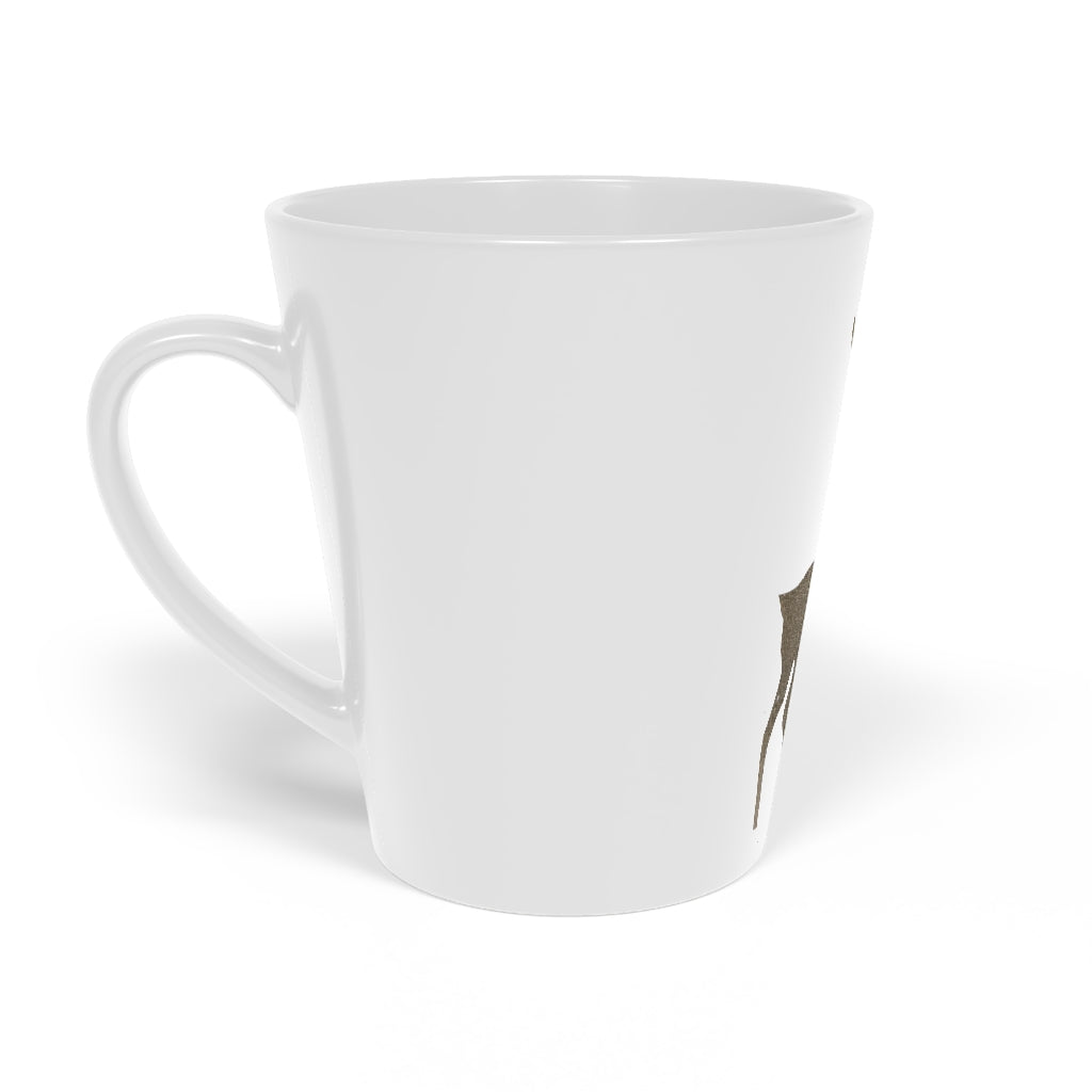 Golden Deer Latte Mug, 12oz, featuring a scratch-resistant finish and easy-grip handle, perfect for lattes and personalized designs.