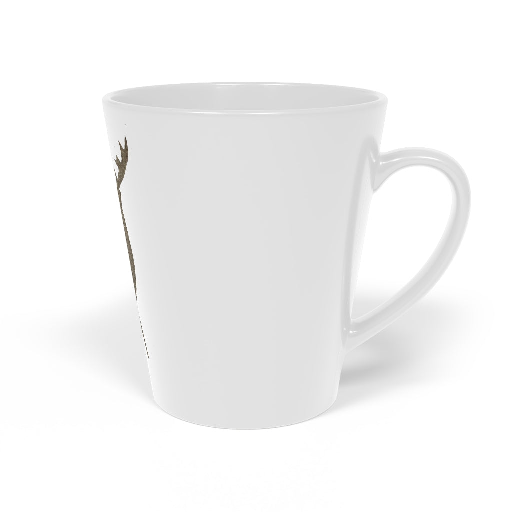 Golden Deer Latte Mug, 12oz, featuring a scratch-resistant finish and easy-grip handle, perfect for lattes and personalized designs.