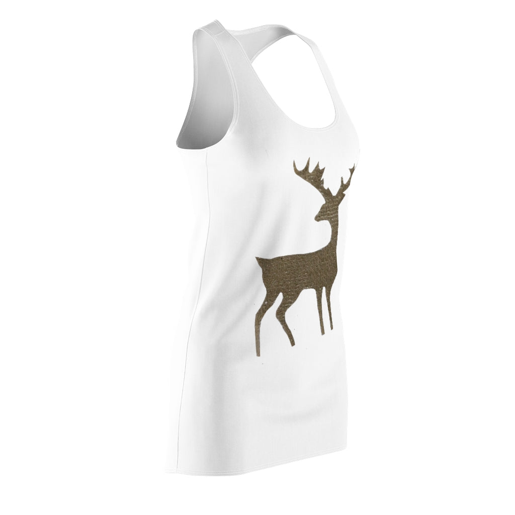 Golden Deer Women's Cut & Sew Racerback Dress in a stylish design, showcasing a sporty fit and feminine silhouette.