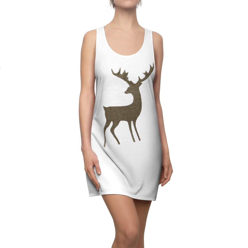 Golden Deer Women's Cut & Sew Racerback Dress in a stylish design, showcasing a sporty fit and feminine silhouette.