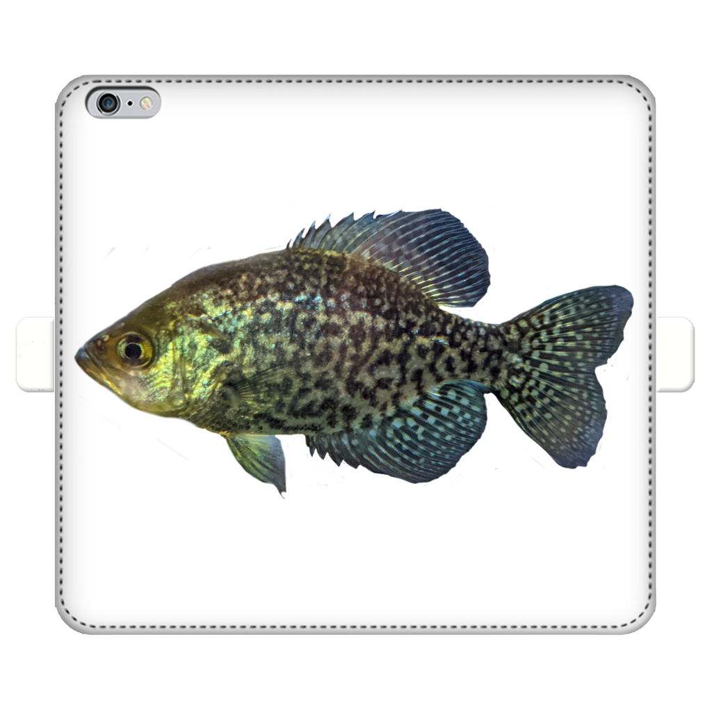 Golden Fish Fully Printed Wallet Case for iPhone and Samsung, showcasing vibrant design and magnetic closure.