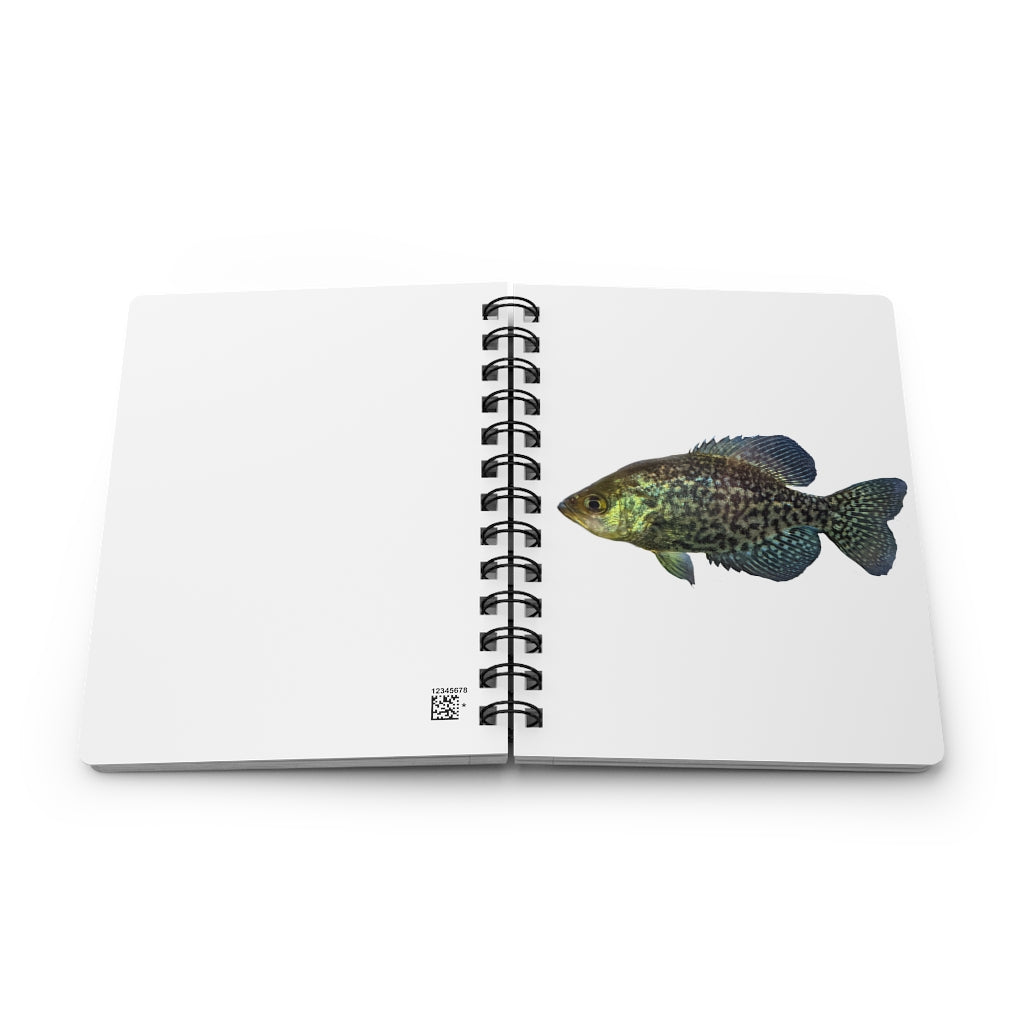 Golden Fish Spiral Bound Journal with a glossy laminated cover and lined pages, featuring a unique golden fish design.