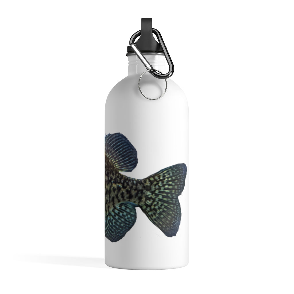 Golden Fish Stainless Steel Water Bottle with vibrant print and plastic screw top, ideal for hydration on-the-go.