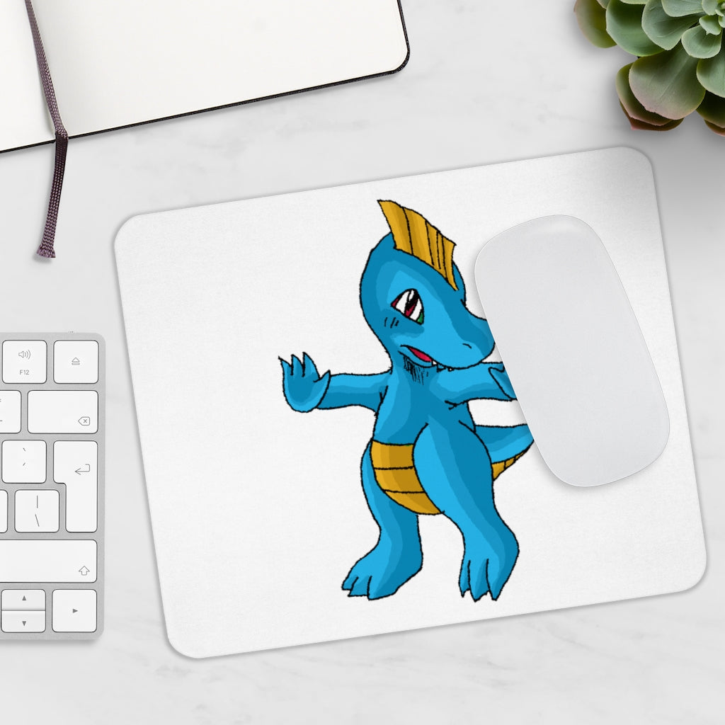 Goldi Mouse Pad featuring a vibrant full print design on a smooth neoprene surface, ideal for enhancing desk aesthetics.