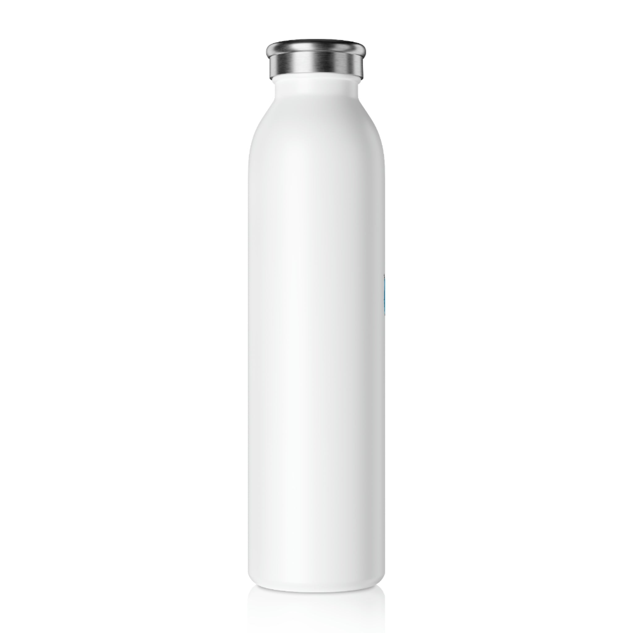 Goldi Slim Water Bottle with matte finish and silver cap, showcasing personalized designs.