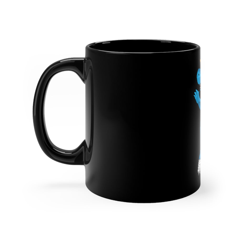 Goldile Black mug 11oz with rounded corners and C-handle, showcasing a sleek black ceramic design.