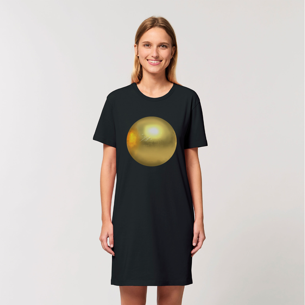 GoldMaterial Organic T-Shirt Dress made from 100% organic cotton, featuring a soft-hand feel and stylish design.