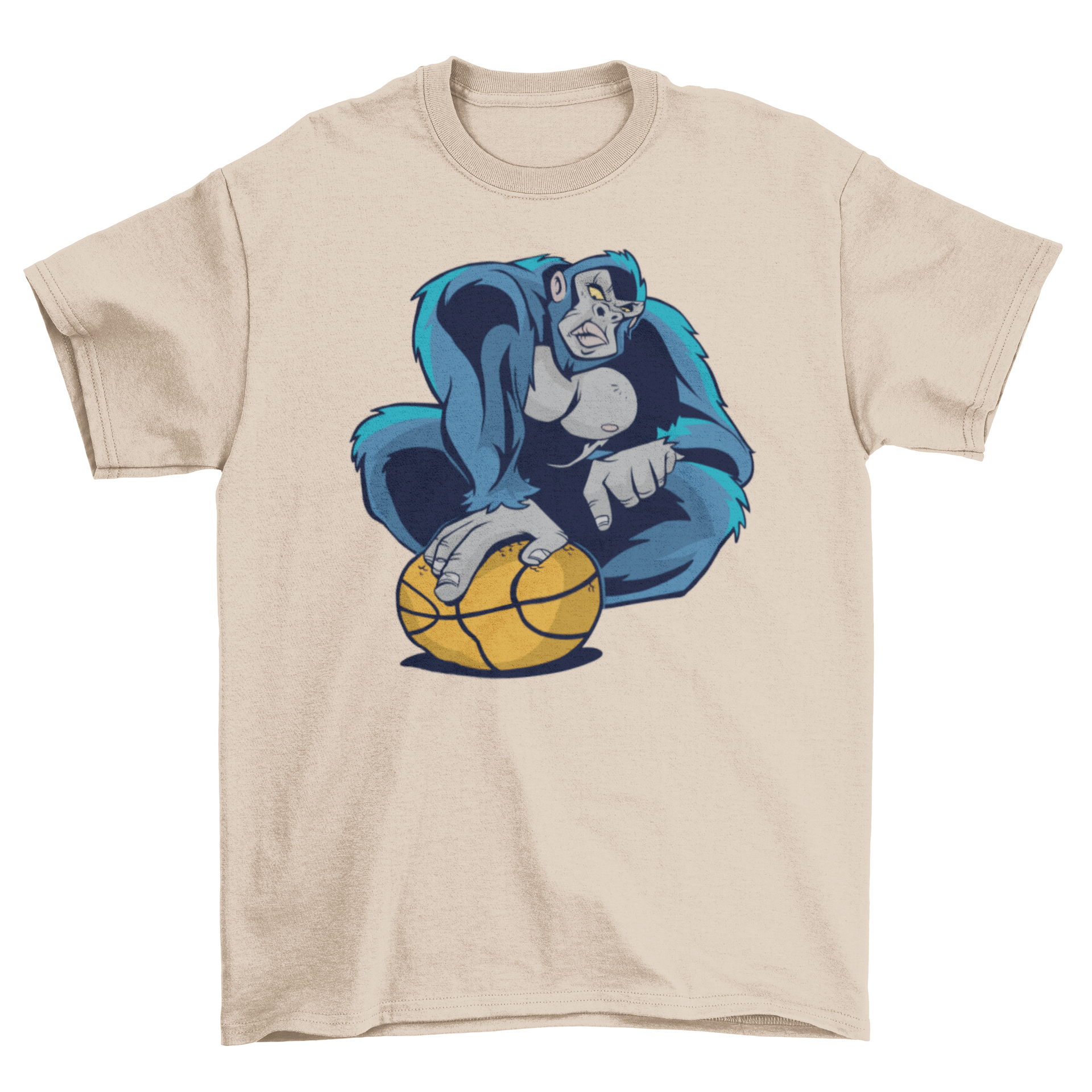 Gorilla Basketball T-shirt featuring a vibrant gorilla graphic holding a basketball.