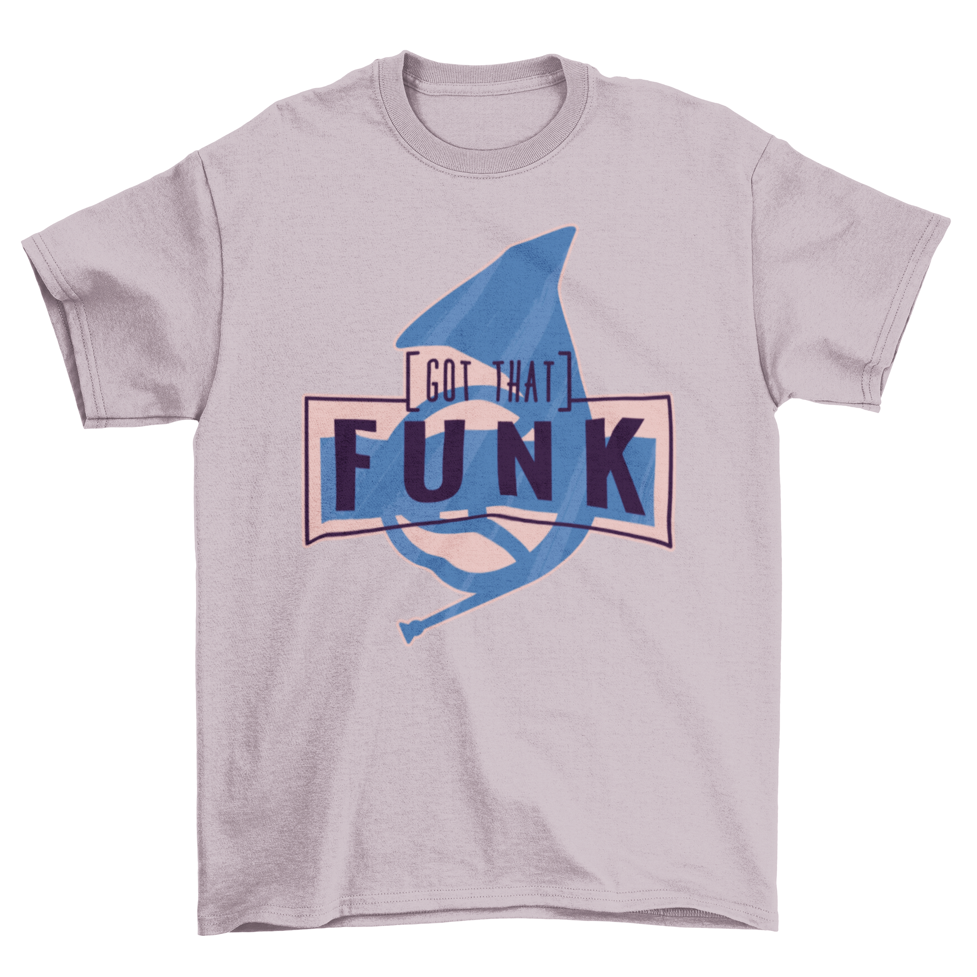 Got That Funk T-shirt featuring a blue french horn silhouette and the quote 'Got that funk'.