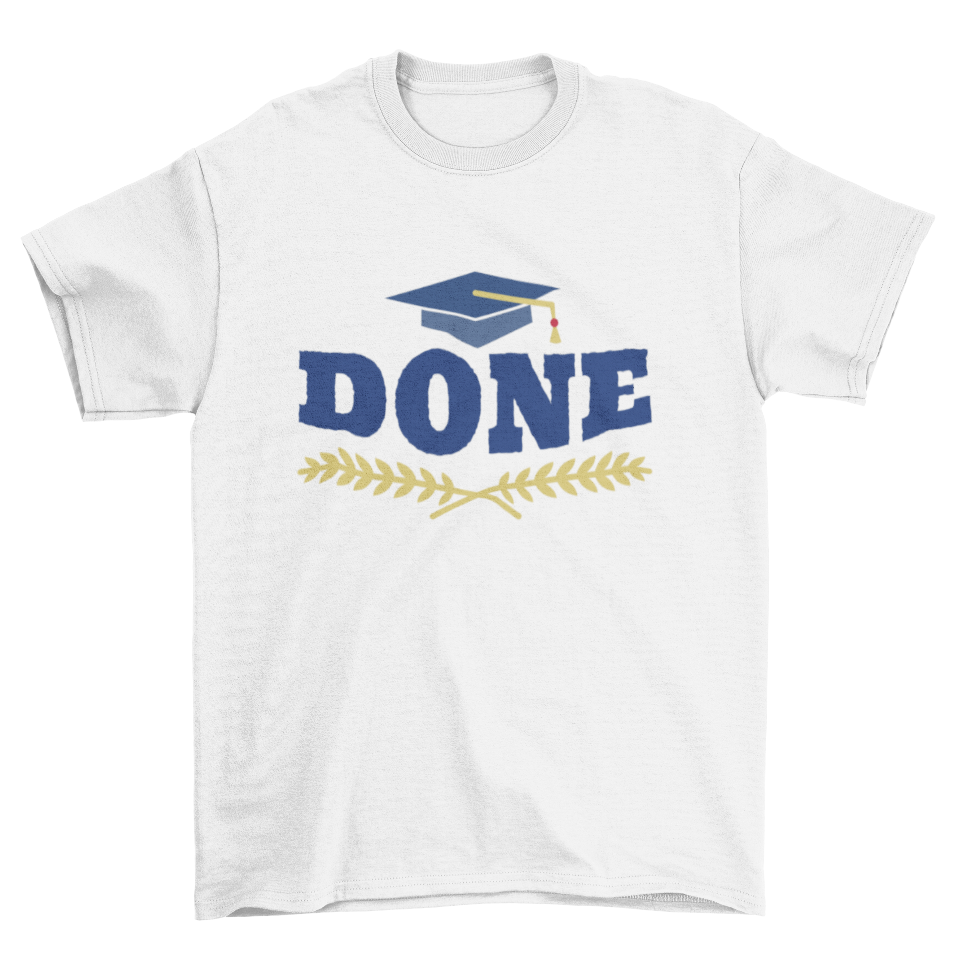 A stylish graduation t-shirt featuring a congratulatory message, perfect for celebrating academic achievements.